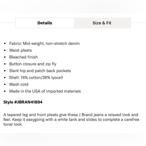 JBrand Womens Pleat Front Peg Vanish Bleached Wash Denim Jean Barrel Leg Cotton - Picture 5 of 14